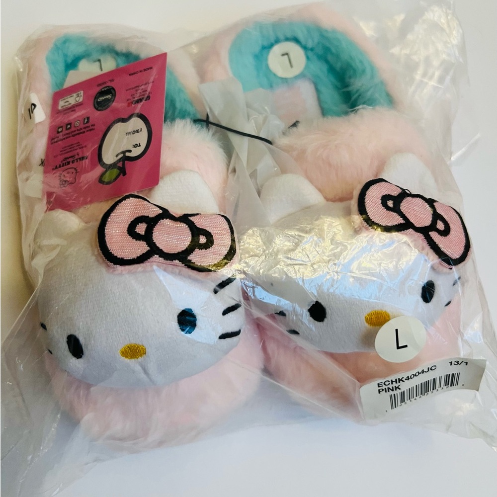 Hello Kitty Pink Plush Slippers